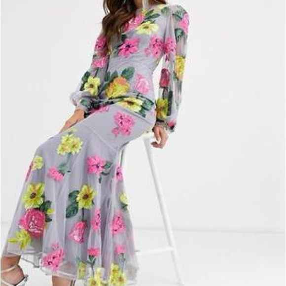 ASOS EMBROIDERED FLORAL DRESS - NEW - Picture 2 of 2